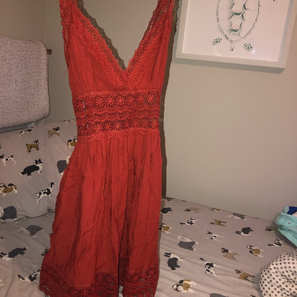 rust orange sun dress
